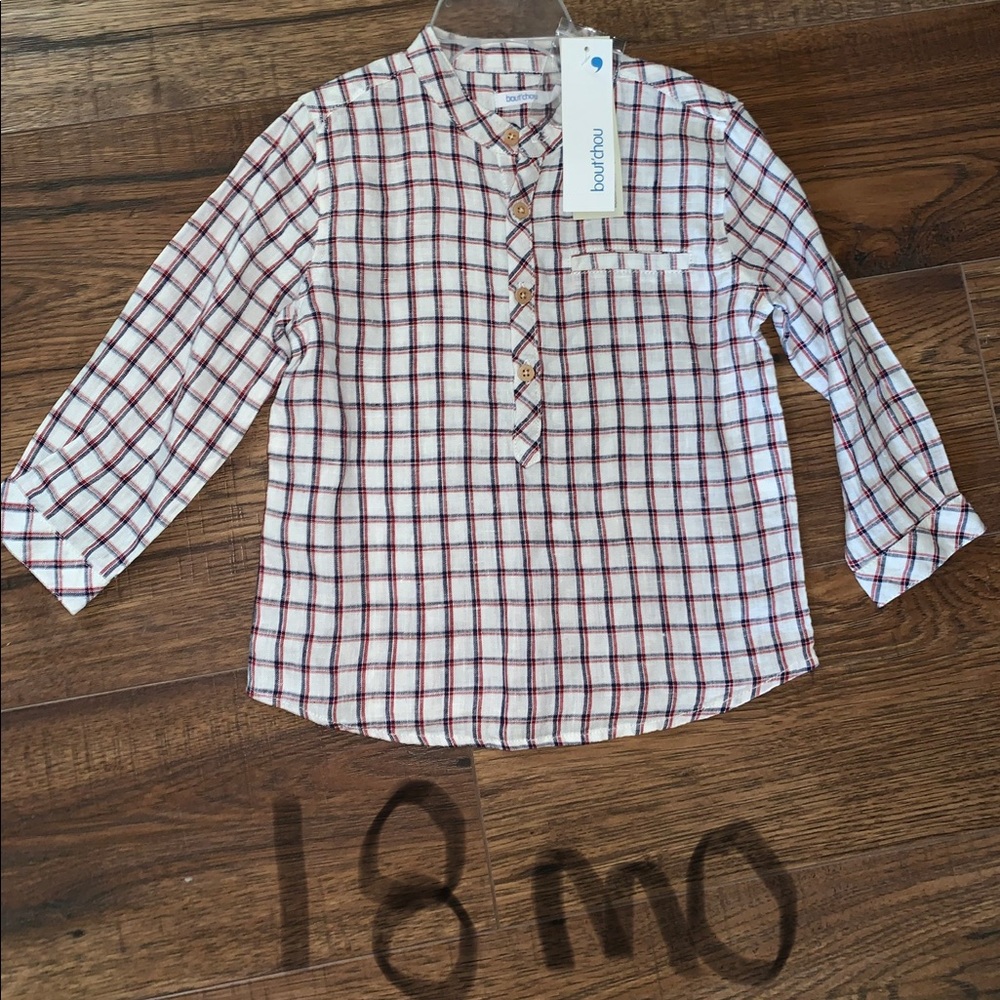 French boutique toddler linen shirt